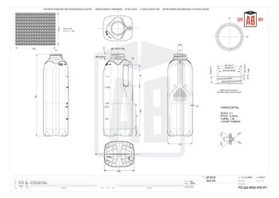 1 Litre Polyethylene Milk Containers (Round Base)
