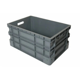 Boîte empilable en plastique Euro – 600x400x290mm – 55L – Base renforcée