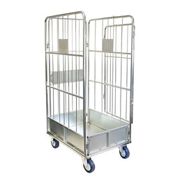 Conteneur à rouleaux de linge – 720x900x1750mm, cadre tubulaire à 4 côtés, capacité de 500kg