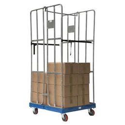 Conteneur à roulettes à 2 faces – 810x720x1680mm, galvanisé à chaud avec portes de verrouillage et sangles