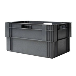 Boîte empilable et à emboîter grise – 600x400x300mm – 60 Litres – Conteneur empilable durable