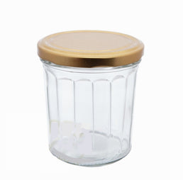 Pot en verre facetté de 324 ml