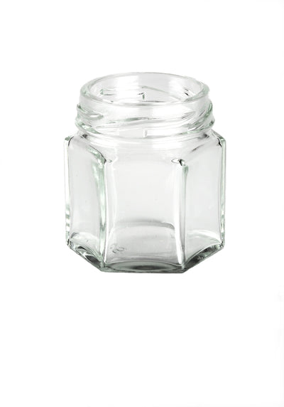 Bocal en verre hexagonal de 45 ml