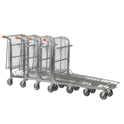 Chariot de stockage empilable avec panier pliant