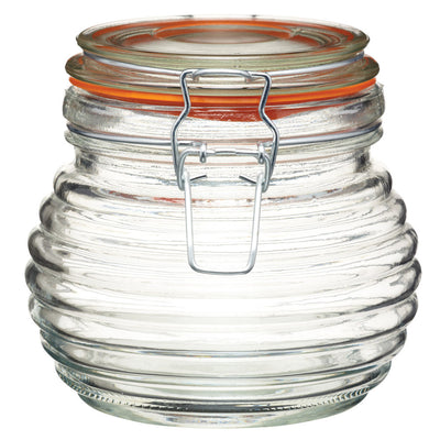 Pot en verre strié Beehive Kilnclip de 650 ml