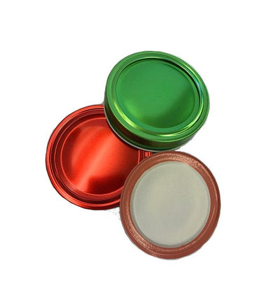 Caps de bocaux Mason rouges / verts de 70 mm avec scellage