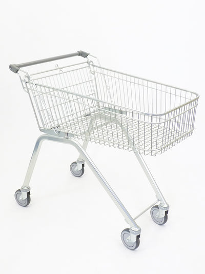 100 Litre Shopping Trolley - Shallow Basket, Bright Zinc Finish