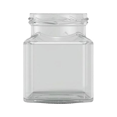 200gm Square Jam Jar (282ml) – Clear Glass Food Jar