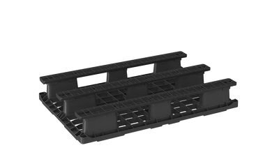 Heavy Duty Plastic Euro Pallet 1200 x 800 x 187mm with 3 Runners – Open Deck | 1100kg Dynamic Load