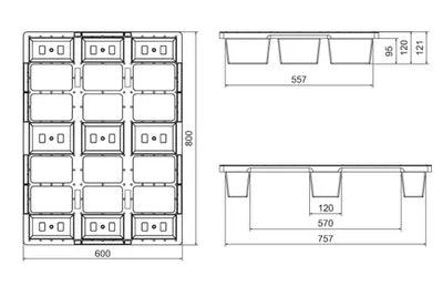 Nestable Plastic Pallet 800 x 600 x 120mm – Open Deck | 500kg Dynamic Load