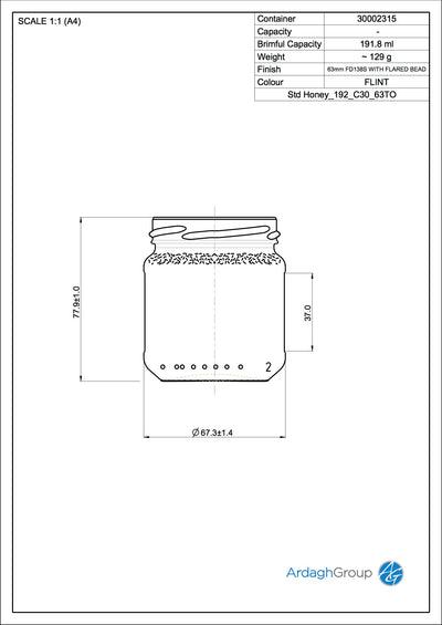 192ml Pot de Miel - Ardagh