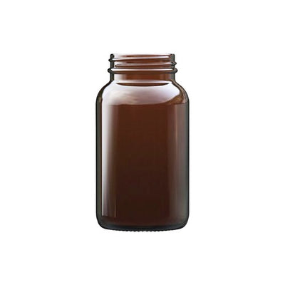 250ml (8oz) Amber Lightweight Powder Jar – UV-Protective Glass Jar for Cosmetics & Powders