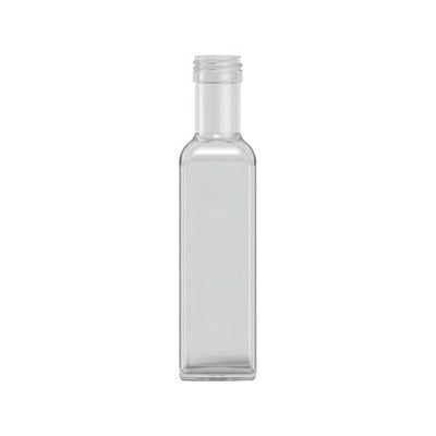 8oz Square Sauce Bottle (227ml) – Clear Glass Sauce & Dressing Bottle
