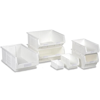 Antibacterial Small Parts Bins | White Hygiene-Safe Storage Containers