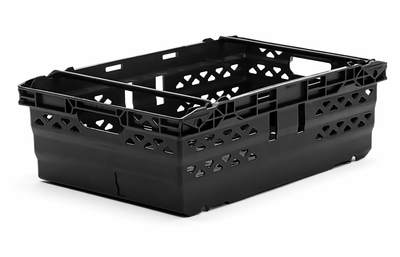 35 Litre Supermarket Bale Arm Crate – Black (Pack of 6) | Stack & Nest Euro Crates