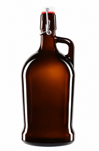 Growler en verre ambré de 1 litre avec poignée