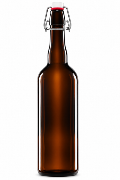 Bouteille de bière ambrée de 750 ml avec bouchon à bascule en céramique