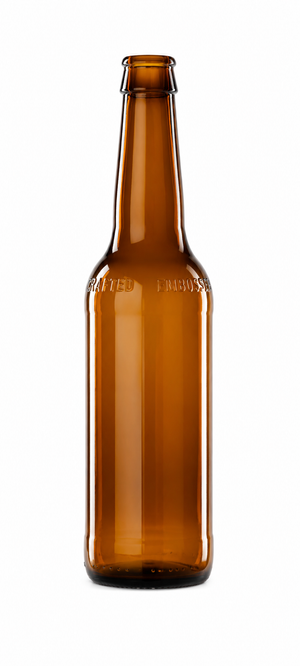 Bouteille de bière ambrée à col couronné de 330 ml