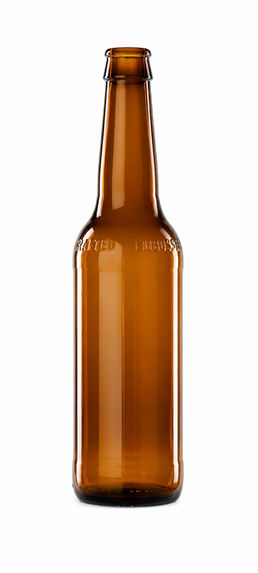 Bouteille de bière ambrée à col couronné de 330 ml