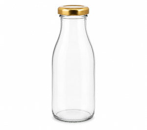 250ml clear glass bottle with 38mm twist-off neck finish