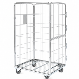 Conteneur 800x700x1500 avec portes avant – Chariot roulant sécurisé pour un accès facile