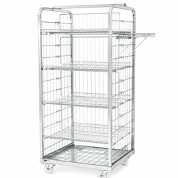 Conteneur Haut 700x700 H1650 avec 4 Étagères – Chariot Roulant Grand pour un Maximum de Stockage