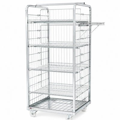 Conteneur Haut 700x700 H1650 avec 4 Étagères – Chariot Roulant Grand pour un Maximum de Stockage