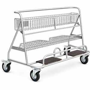 Chariot à plaques Carry WP4 – Avec panier et étagère pour la manutention de matériaux en feuille