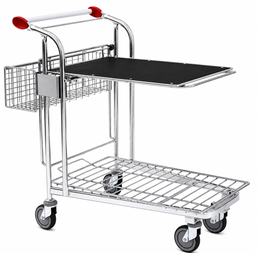 Vario WTP-3D Chariot de Transport – Chariot à Double Niveau avec Panier et Étagère