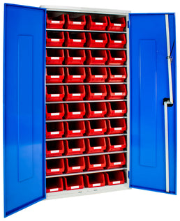 1580mm Small Parts Cabinet with Bin Kit | Lockable Storage with Bins Included