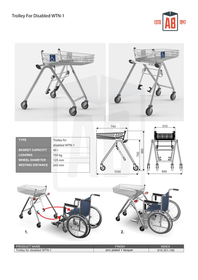 Chariot d'assistance pour personnes handicapées – Support de bagages accessible