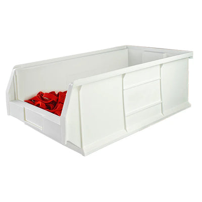 Antibacterial Small Parts Bins | White Hygiene-Safe Storage Containers