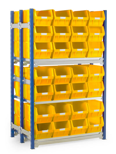 Double Starter Bay Shelving with Bin Kits | Heavy-Duty Small Parts Storage