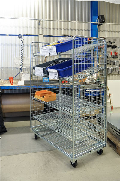 Wire Trolley – 3 Sided Galvanised Roll Cage | 400kg Capacity