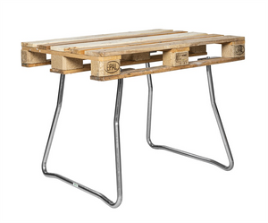 Pair of 730mm height stool legs measuring 800 x 65 x 606mm for pallet seating