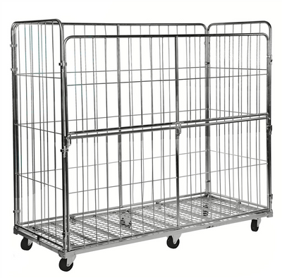 Extra-Large 4-Sided Electro-Galvanised Roll Container with Folding Gate – 400kg Capacity