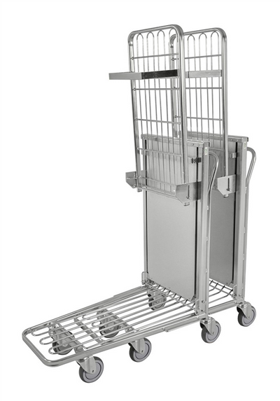 Ergonomic Stackable Shop Trolley – Spring-Loaded Shelf | Electro-Galvanised | 90kg Capacity