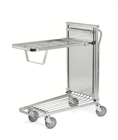 Ergonomic Shop Trolley with Spring-Loaded Shelf – Stackable Storage Trolley | 90kg Dynamic Load Capacity