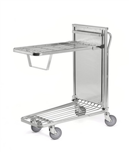 Ergonomic Stackable Shop Trolley – Spring-Loaded Shelf | Electro-Galvanised | 90kg Capacity