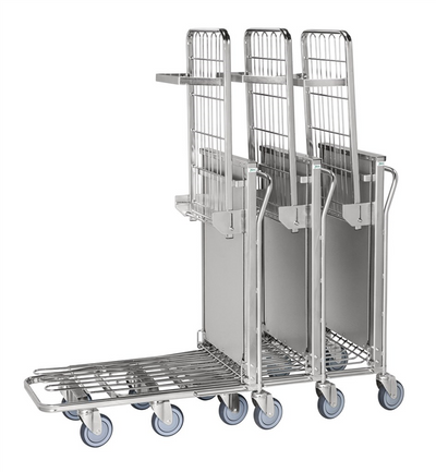 Ergonomic Stackable Shop Trolley – Spring-Loaded Upper Shelf | 90kg Shelf Capacity