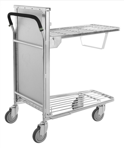 Ergonomic Shop Trolley with Spring-Loaded Shelf – Stackable Storage Trolley | 90kg Dynamic Load Capacity