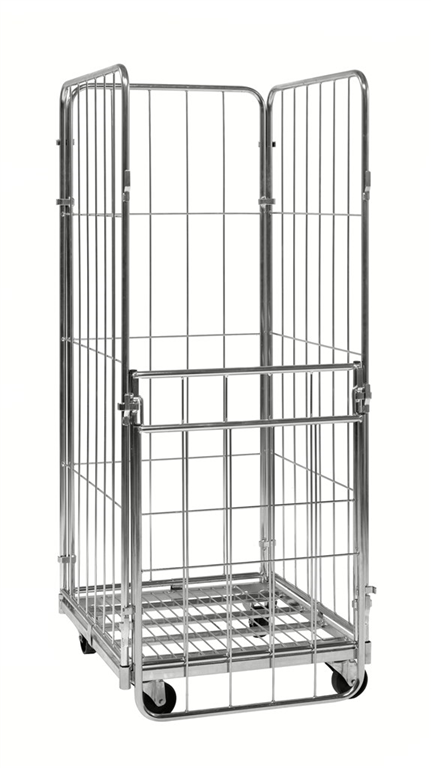 3-Sided Electro-Galvanised Roll Container with Safety Straps – 400kg C ...