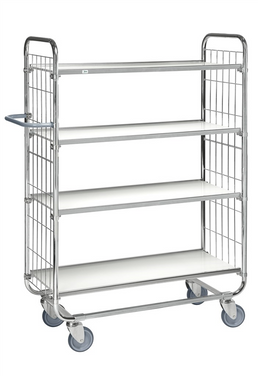 Series 8000 Shelving Trolley – Electrogalvanised with Central Lock – 250 kg Capacity (1395 × 470 × 1590 mm)