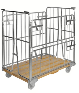 Roll Container with Wooden Base and Half Gate – 1200mm Access Side | 500kg Load Capacity