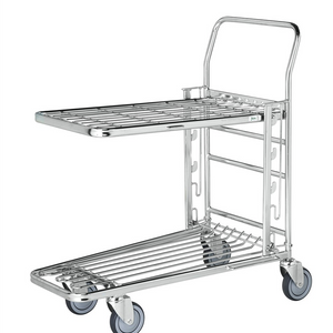 Stackable Shop Trolley with Adjustable Upper Shelf – 300kg Load Capacity