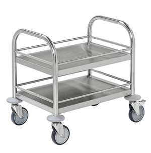 Stainless Steel Trolley – 2 Levels with Frame – C2 – 530 × 375 × 550 mm