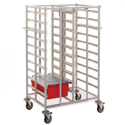 Large Double Security Trolley, 1000 x 650 x 1500 mm, Epoxy-Coated Mild Steel, Fits 20 Trays