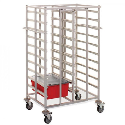 Large Double Security Trolley, 1000 x 650 x 1500 mm, Epoxy-Coated Mild Steel, Fits 20 Trays
