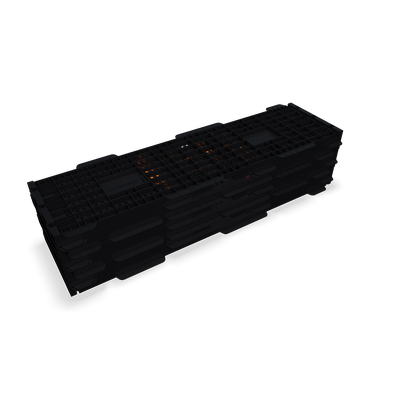 AB Handling PC1210 Plastic Pallet Collar – Black, 1200 x 1000mm, Foldable, Durable Pallet Box Conversion
