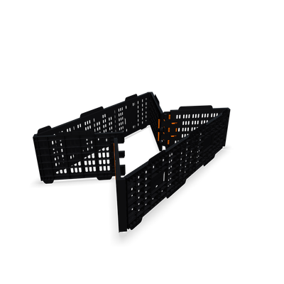 AB Handling PC1210 Plastic Pallet Collar – Black, 1200 x 1000mm, Foldable, Durable Pallet Box Conversion